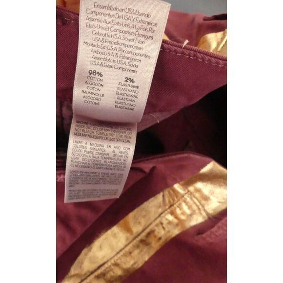 MOTHER 29 Pants The Shaker Prep Fray Killing Time Rose Gold Ankle Merlot NWT - Picture 8 of 10